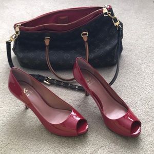 👠 Red Patten - Peep Toe Heels 👠